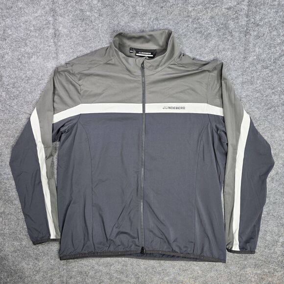 J Lindeberg Jarvis Mid Layer Grey Jacket Full Zip Size 3XL Jacket Stretch - Picture 1 of 8